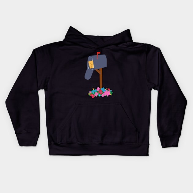 Mailbox and Flowers Kids Hoodie by Kyarwon